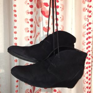 CLARKS Flores Rose Booties Wedge Heel (in Black)